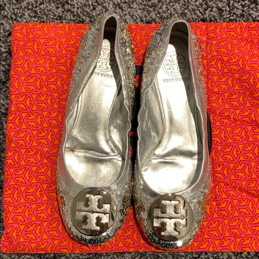 Tory Burch Silver Sequin Reva